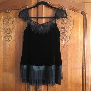 Tocca black velvet & lace camisole style top